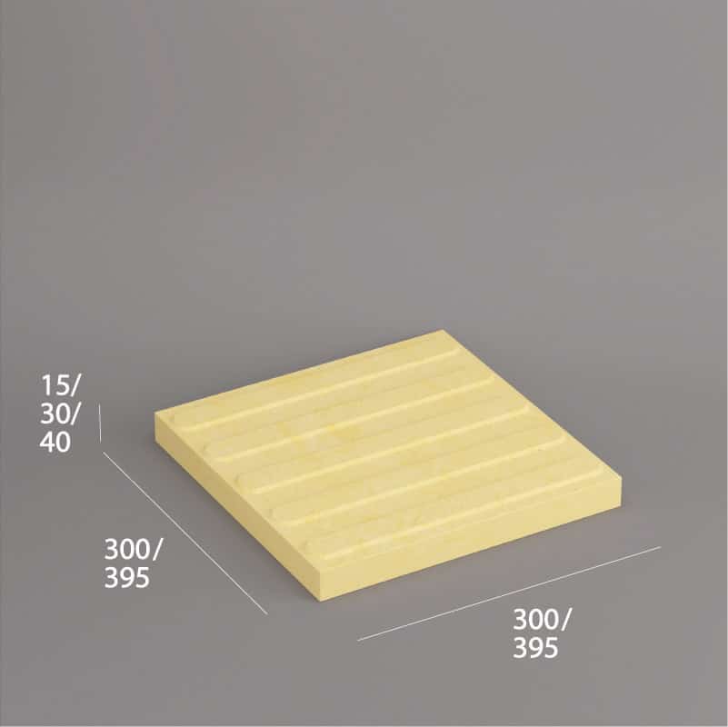 PBM Yellow tactile paving slab with raised lines for safe navigation
