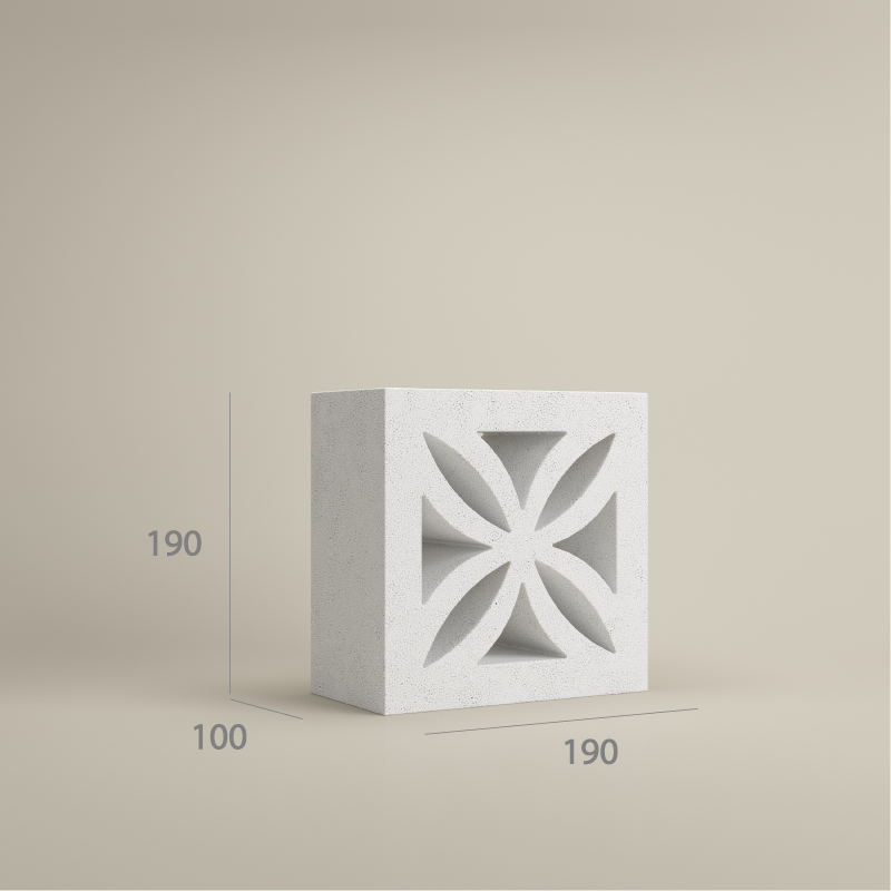 PBM VB+ 802F breeze block – dual-sided floral cutout design